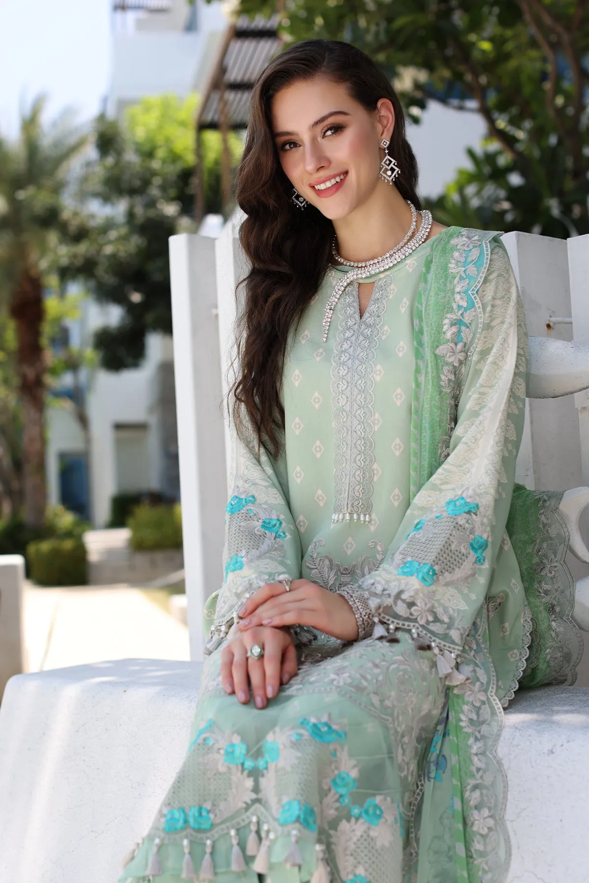 3-PC UNSTITCHED EMBROIDERED LAWN SHIRT WITH EMBROIDERED CHIFFON DUPATTA  CN4-16