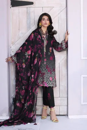 3-PC Unstitched Printed Lawn Shirt with Chiffon Dupatta and Trouser CPS4-06