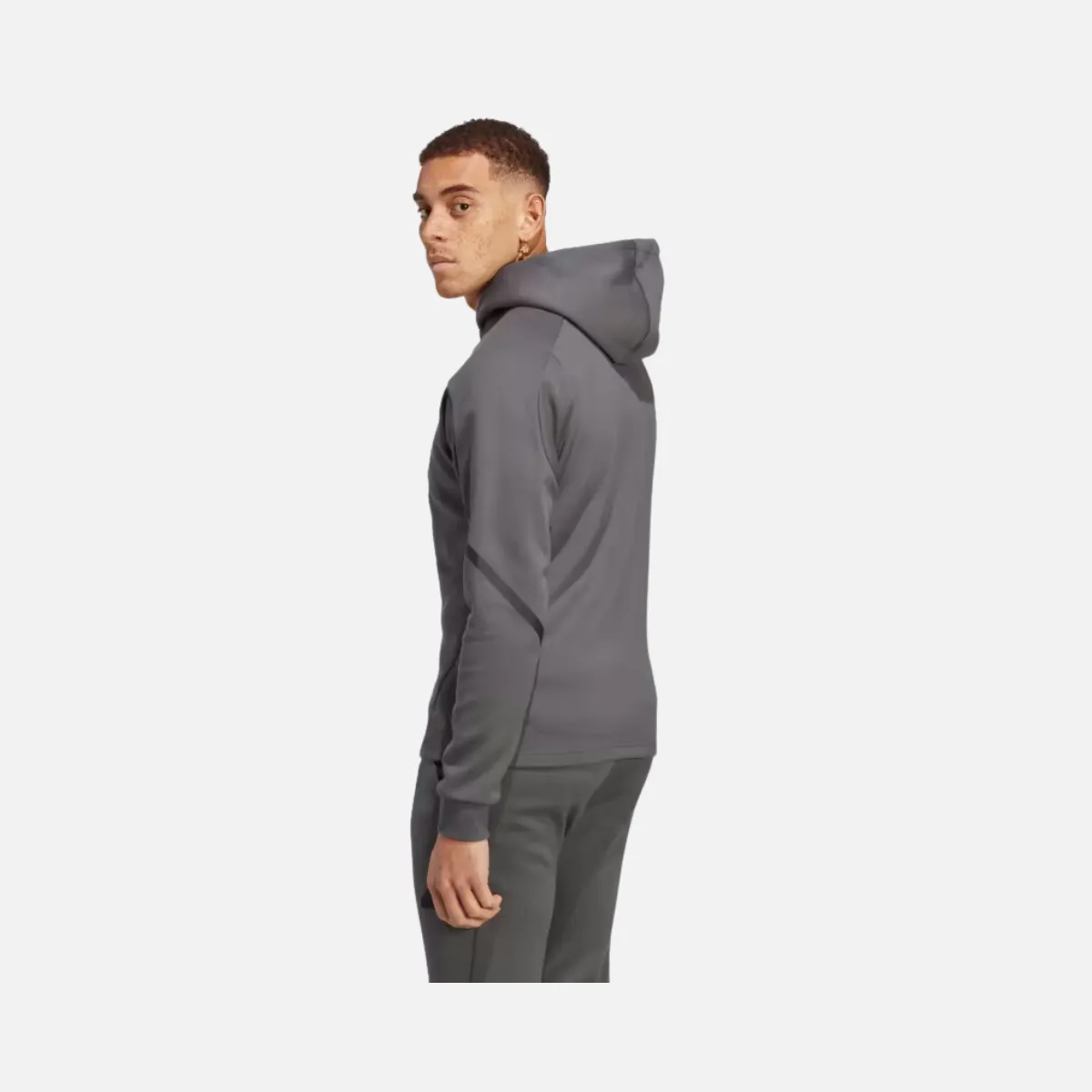 Adidas Designed Men's Full Zip Hoodie -Grey Six