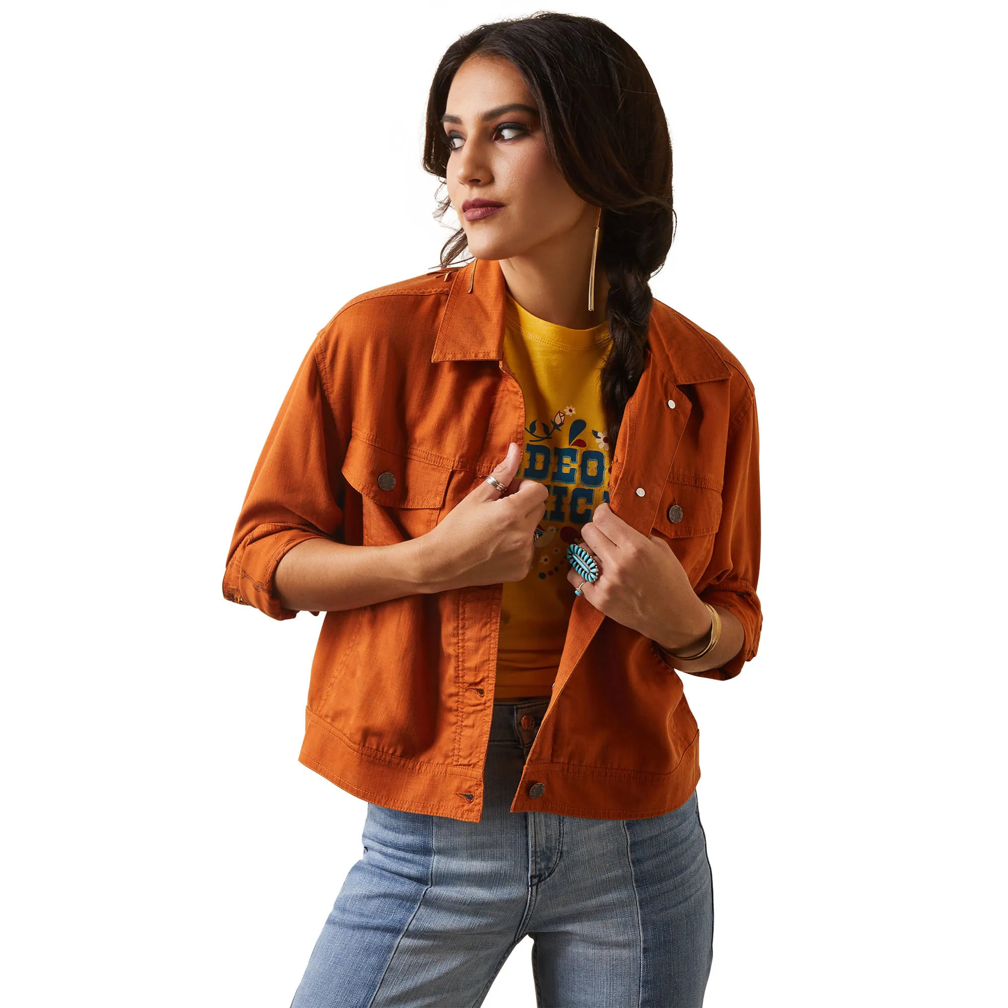 Ariat Womens Orange Trucker Jacket