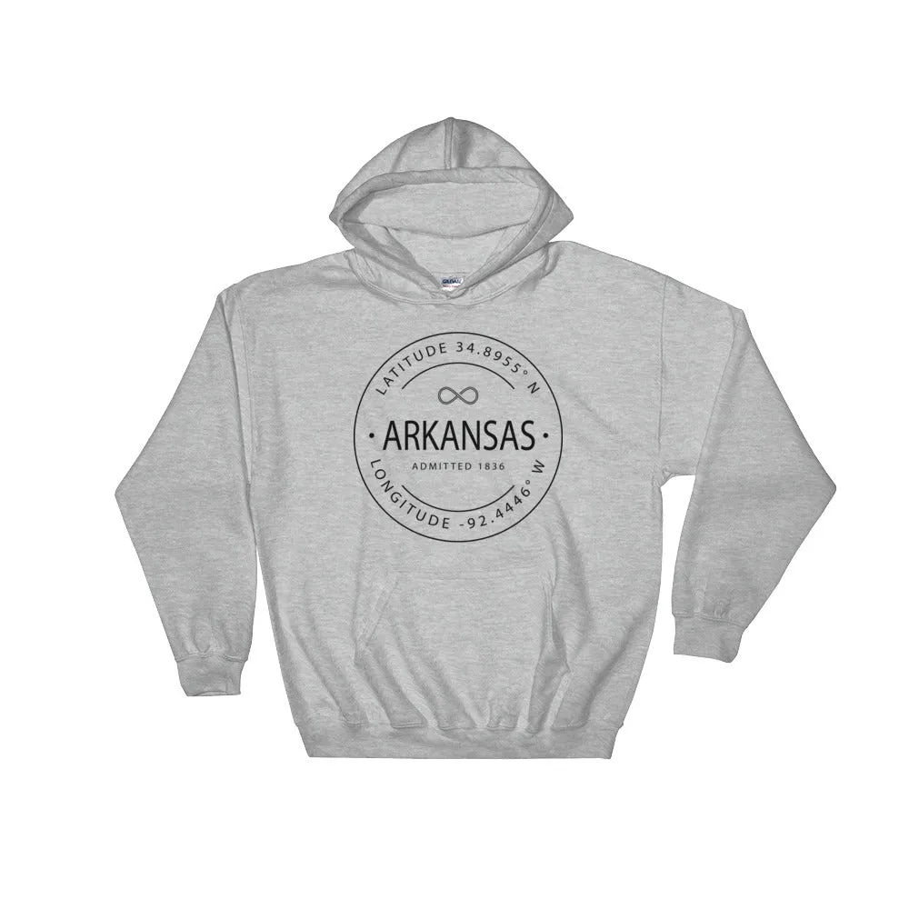 Arkansas - Hooded Sweatshirt - Latitude & Longitude