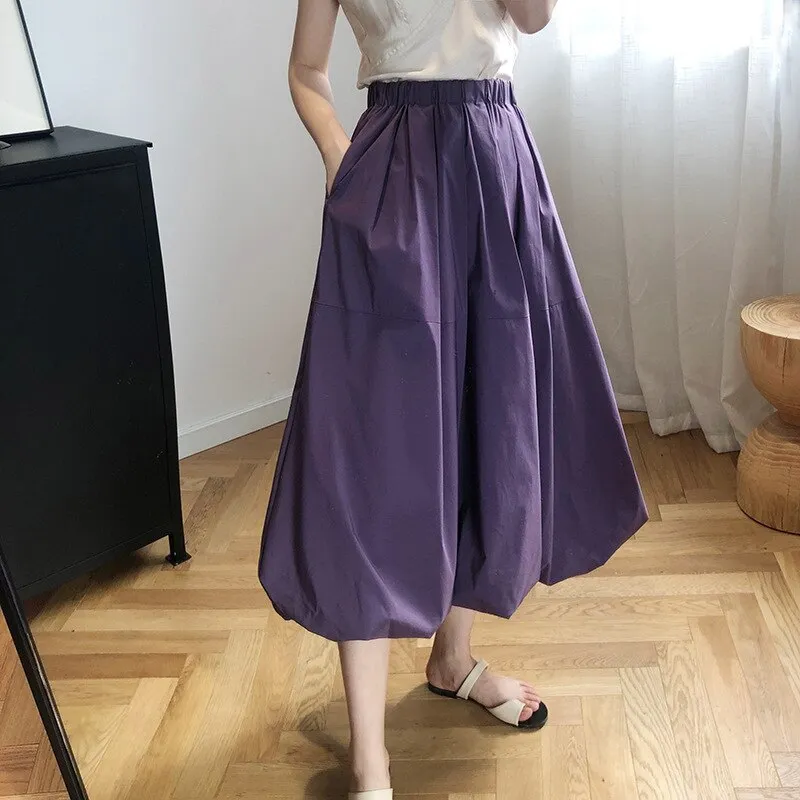 Autumn Women Vintage High Waist Elegant Bud Solid Tutu Skirts