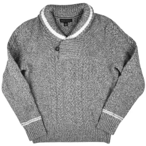 Banana Republic Men's Gray Lambs Wool Cable Knit Collar Pullover Sweater Top M