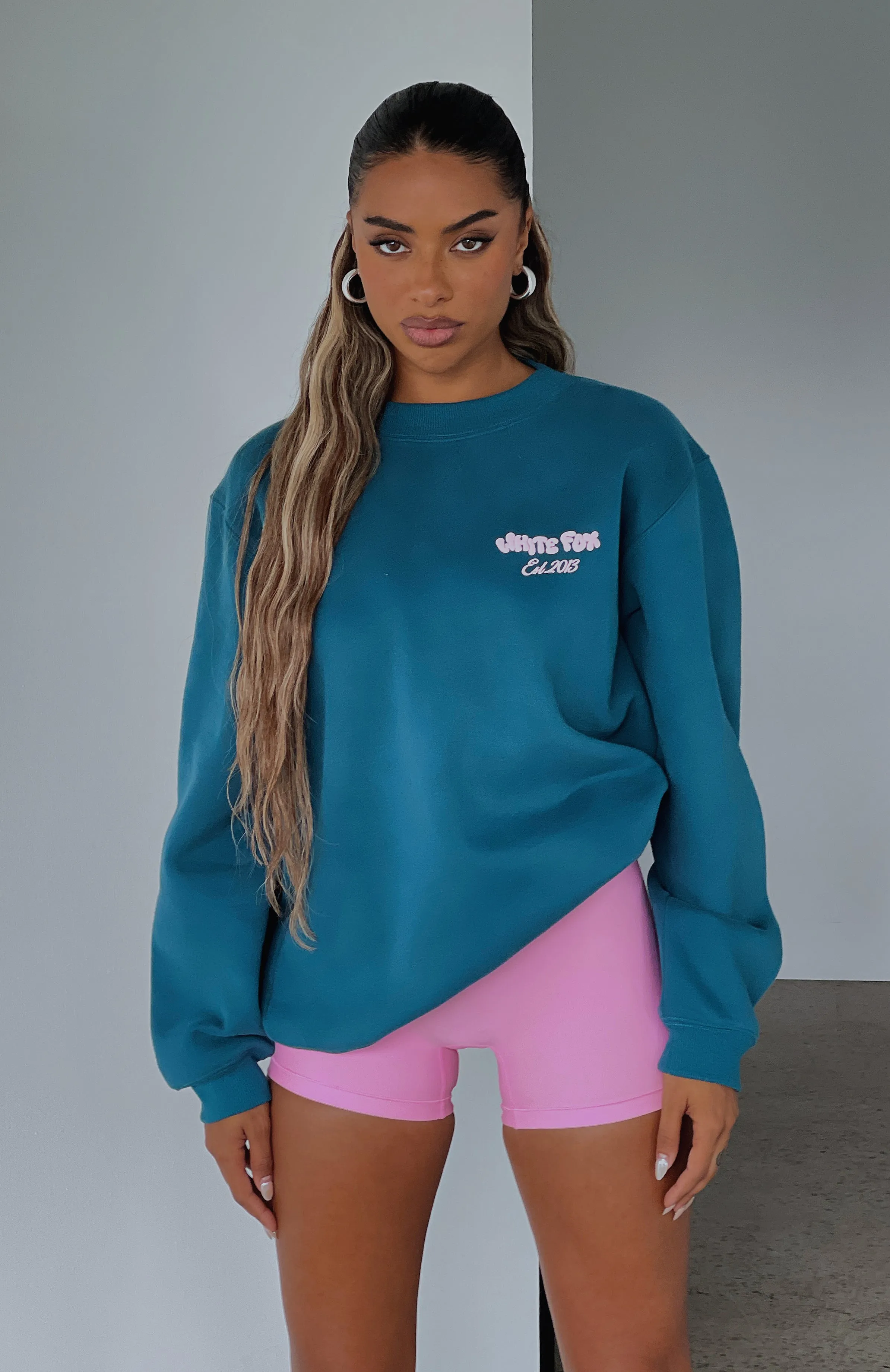 Be In The Moment Oversized Sweater Teal