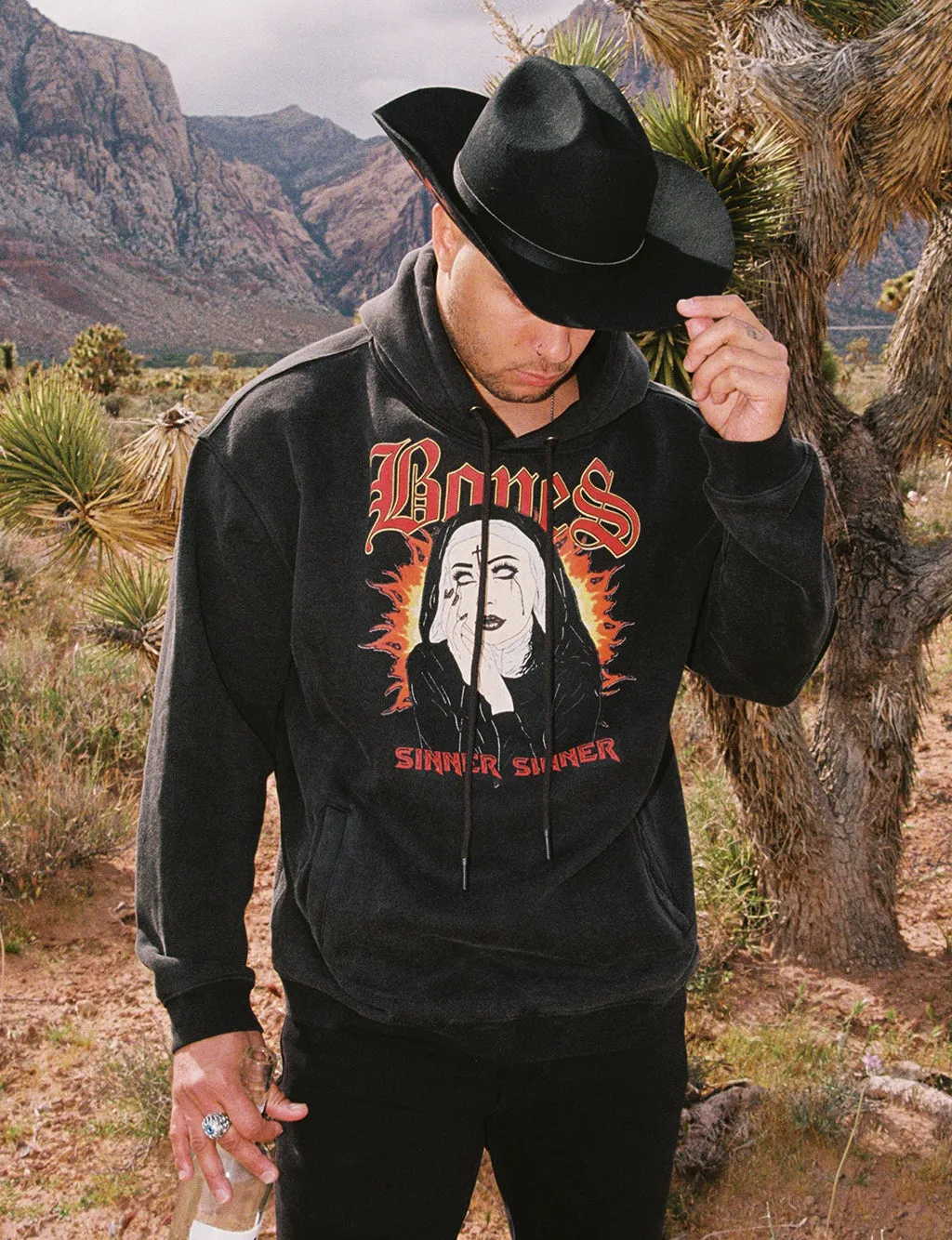 BILLY BONES CLUB SINNER HOODIE - VINTAGE BLACK