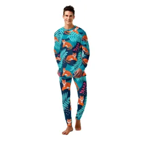 Blue Mens Tiger Print Pajamas