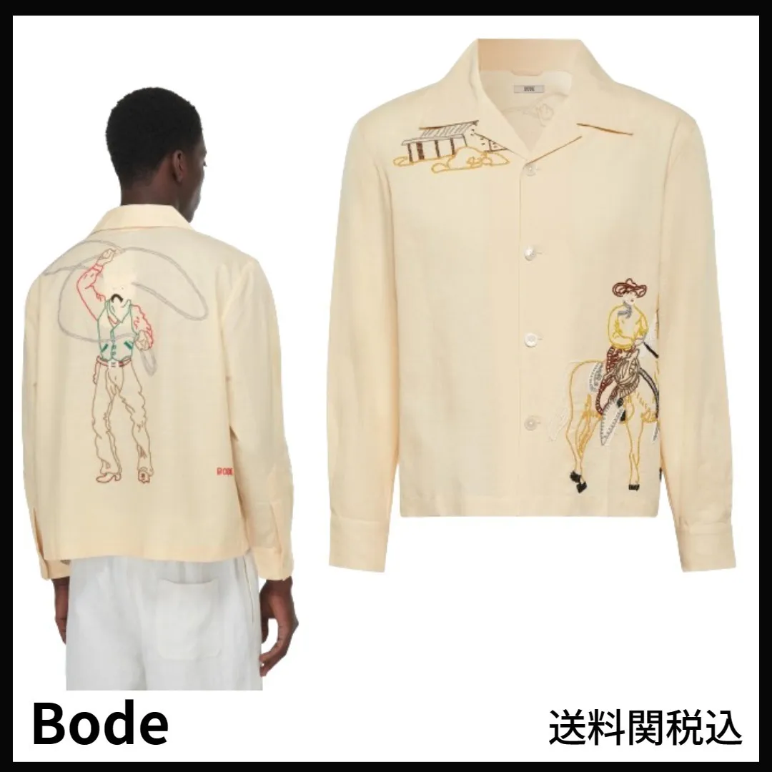 BODE  |Unisex Street Style Long Sleeves Cotton Shirts