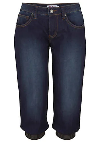 bonprix Cuffed Denim Capris | Grattan