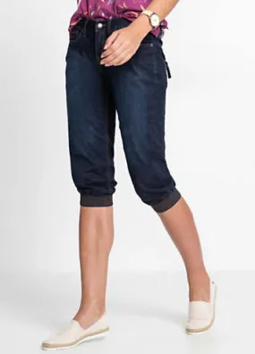 bonprix Cuffed Denim Capris | Grattan