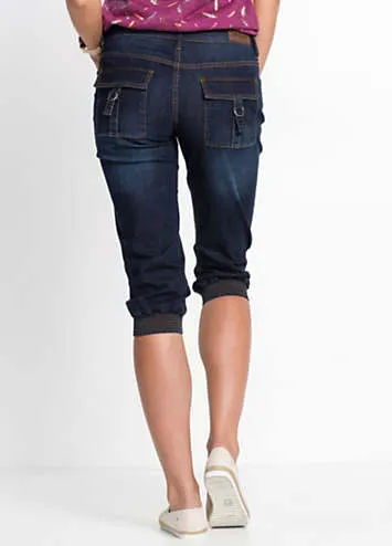 bonprix Cuffed Denim Capris | Grattan