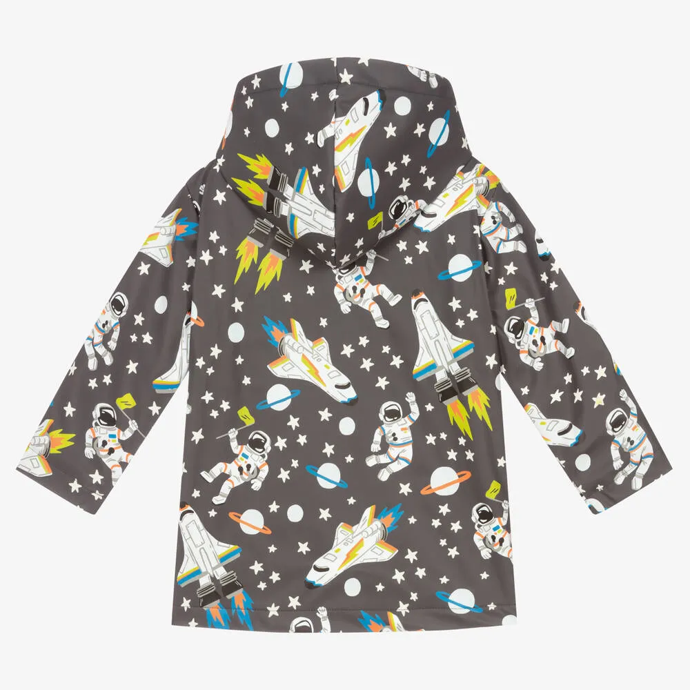 Boys Grey Outer Space Raincoat