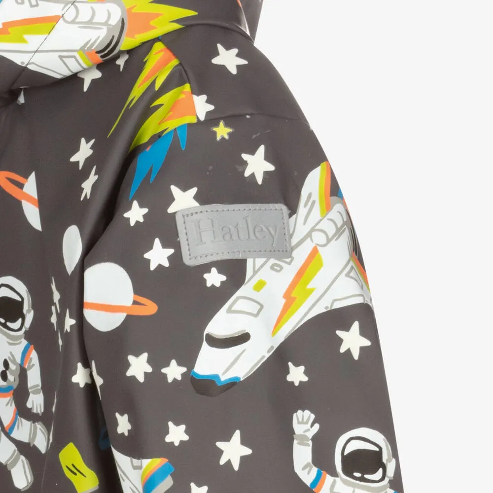 Boys Grey Outer Space Raincoat