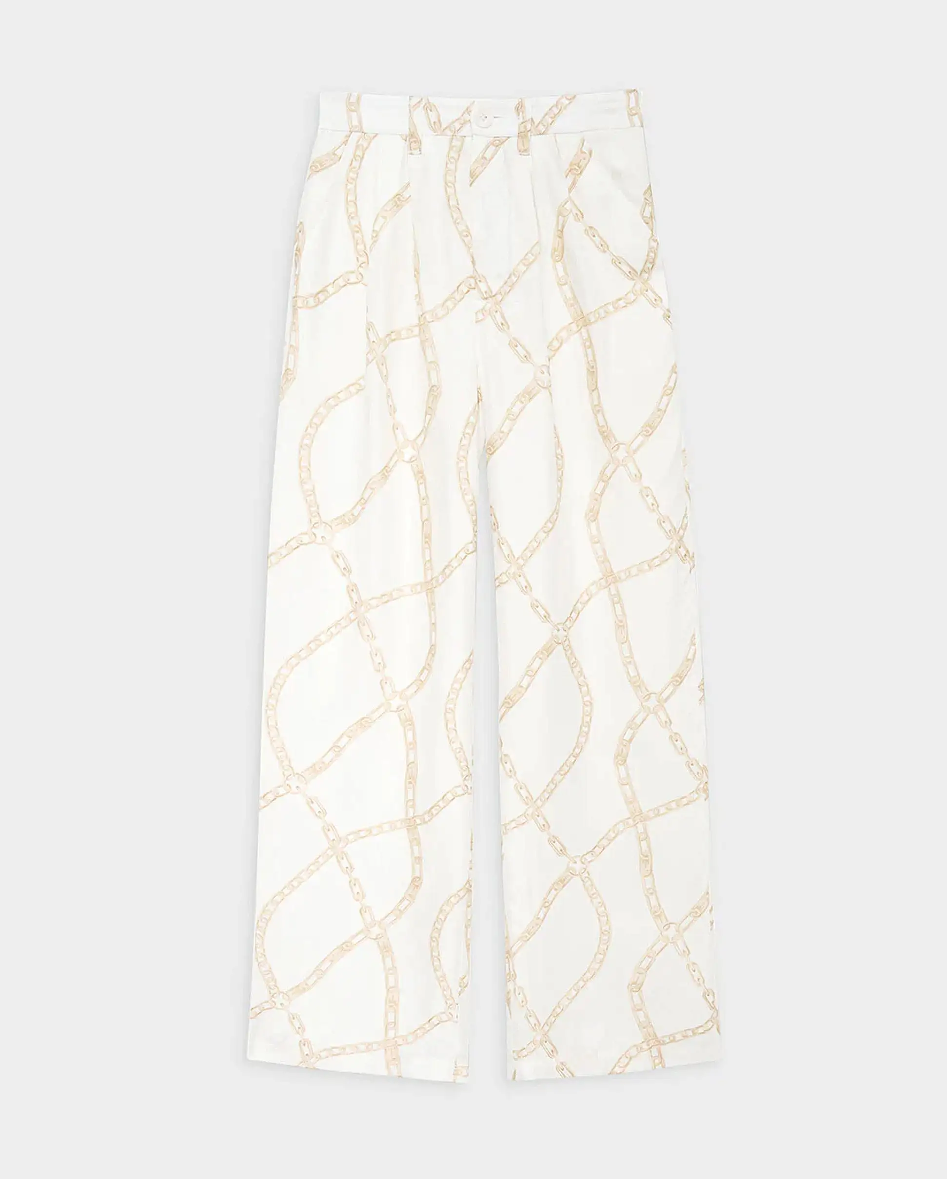 CARRIE PANT / CREAM AND TAN LINK PRINT