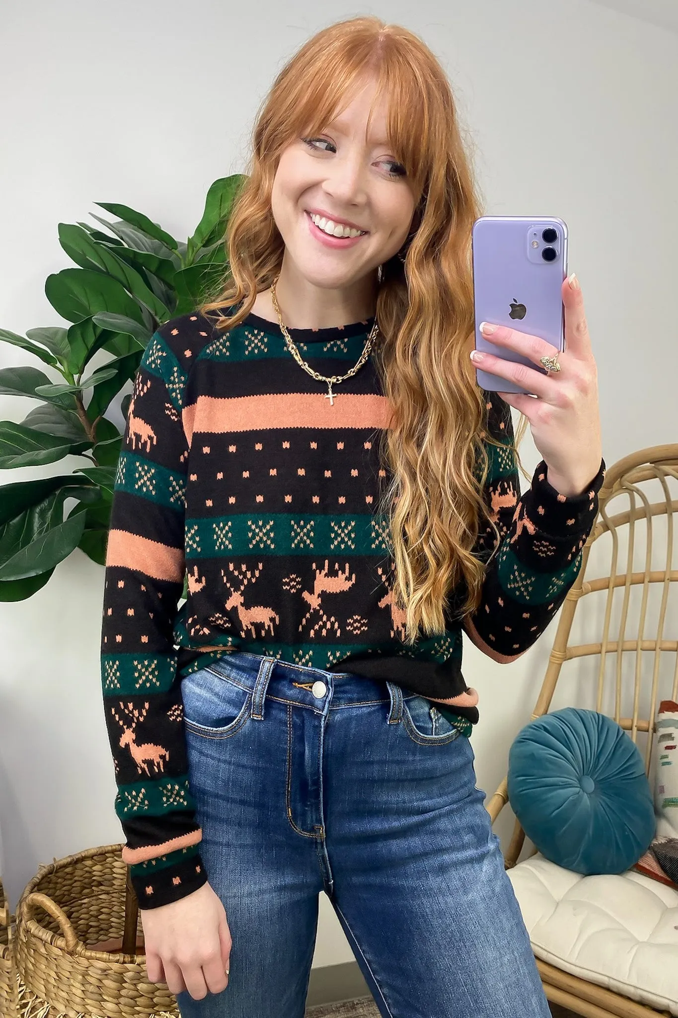 Casual Coziness Print Knit Top - FINAL SALE