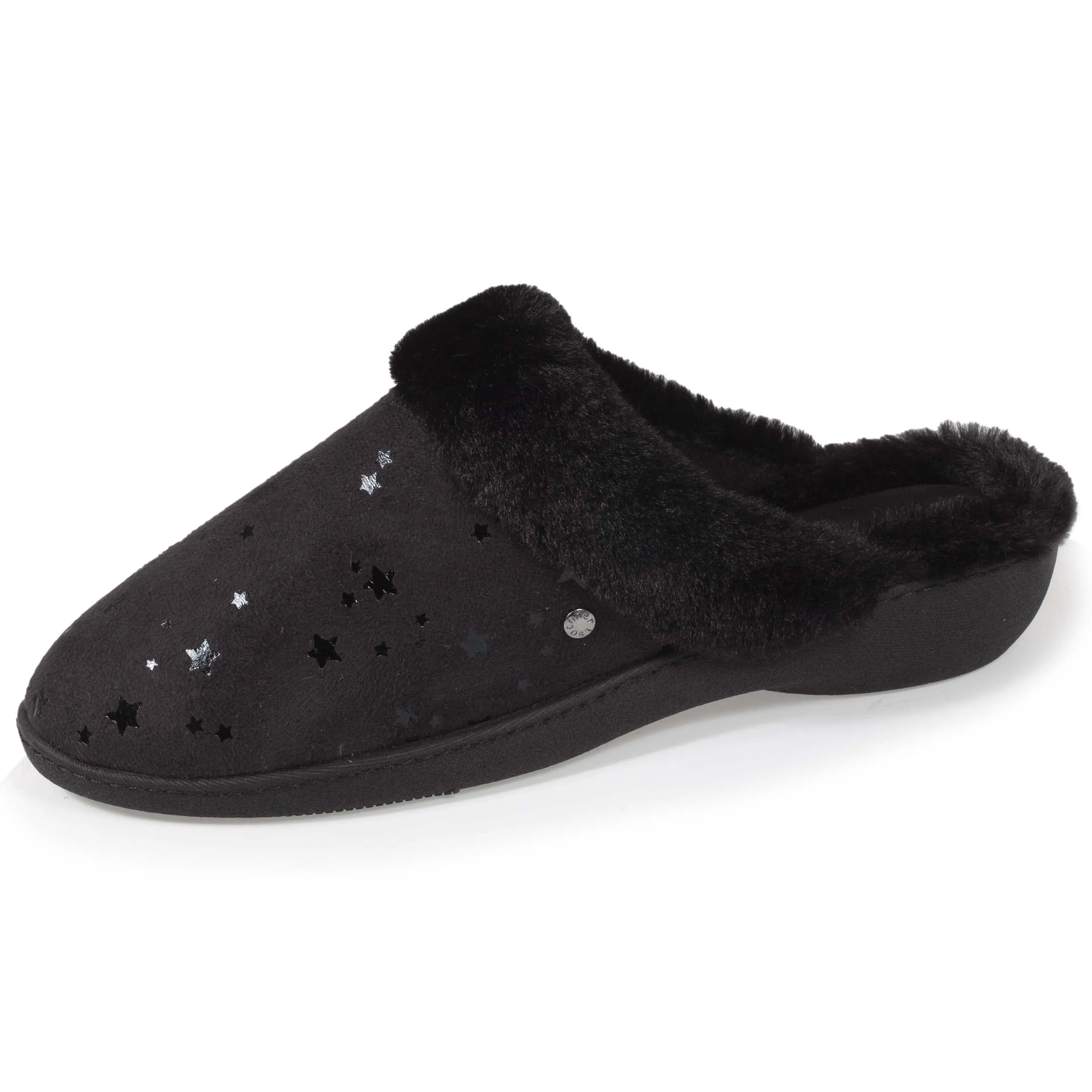 Chaussons mules Femme Talon Etoiles Noir