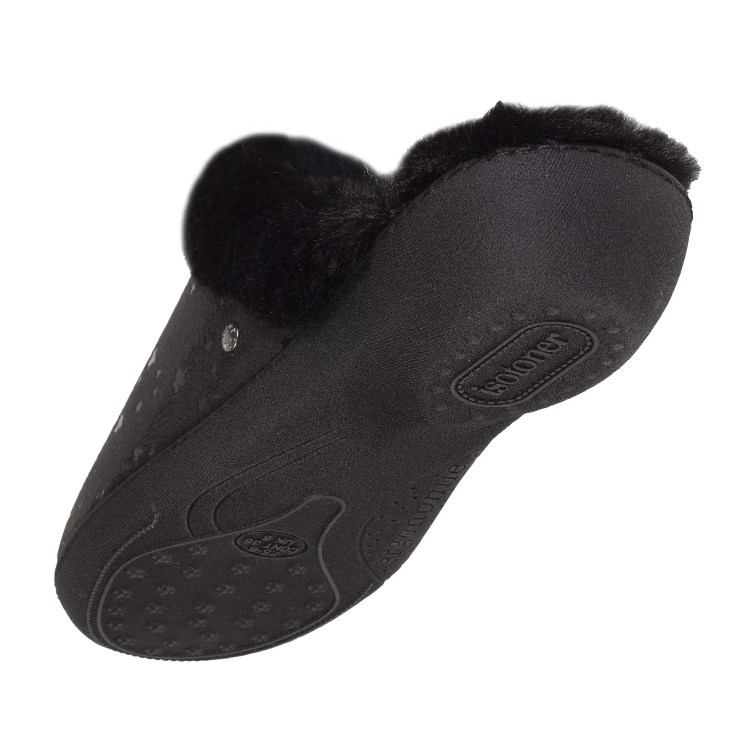 Chaussons mules Femme Talon Etoiles Noir