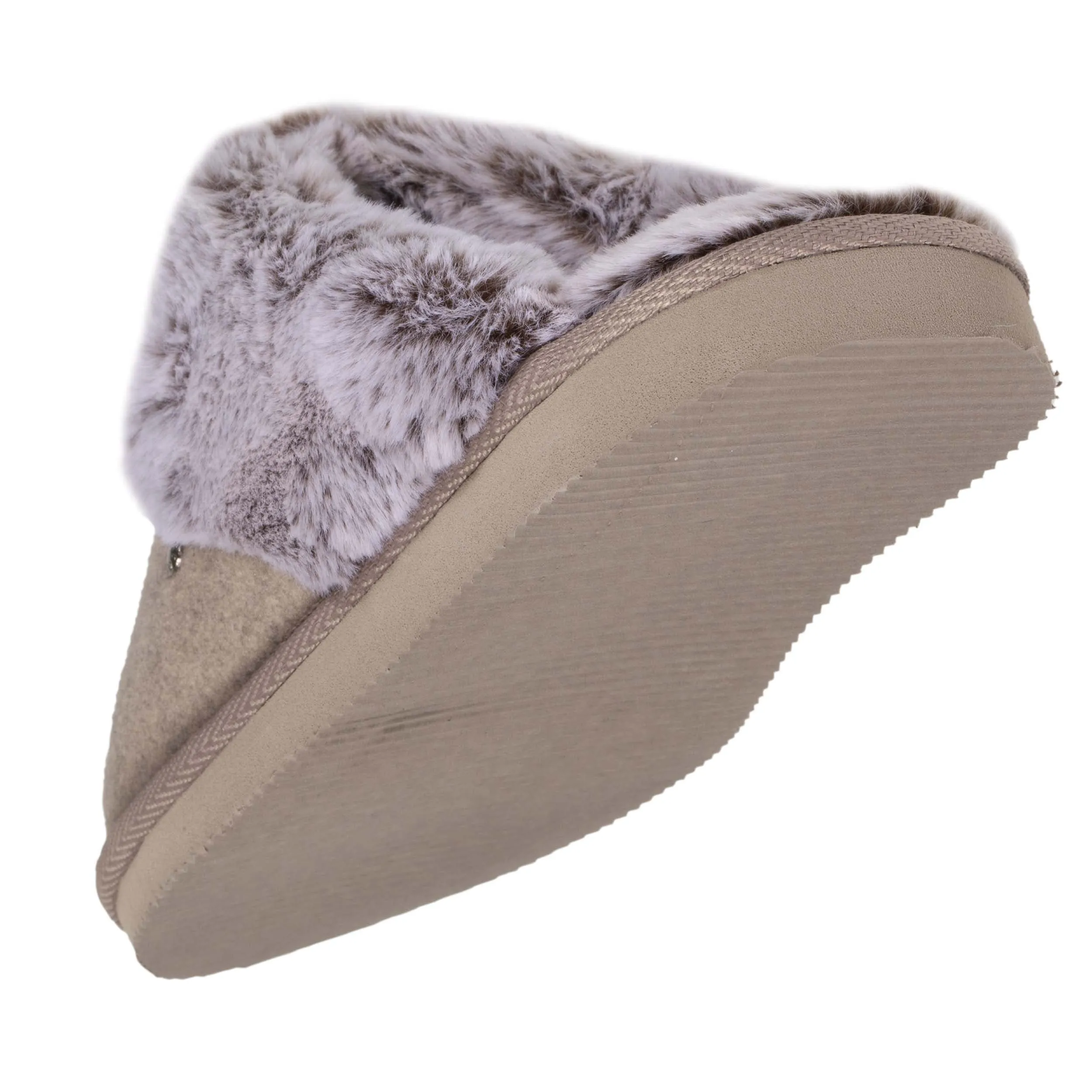 Chaussons mules Femme Taupe Chiné