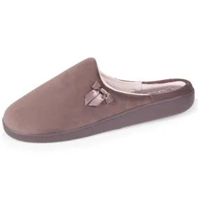 Chaussons mules Femme Taupe Pois