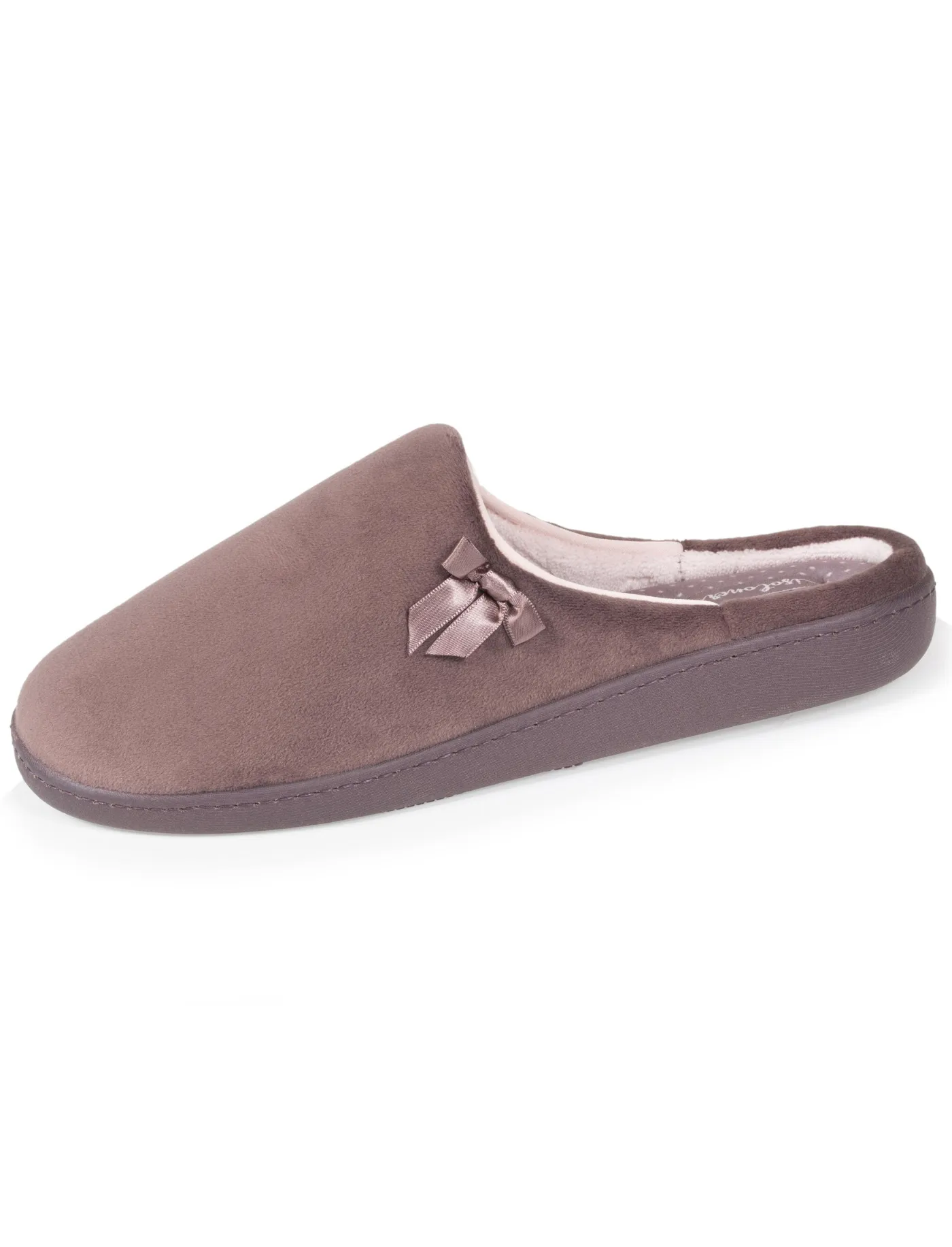 Chaussons mules Femme Taupe Pois