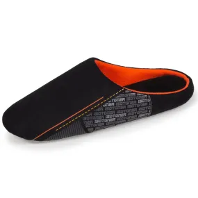 Chaussons mules Homme Noir Orange