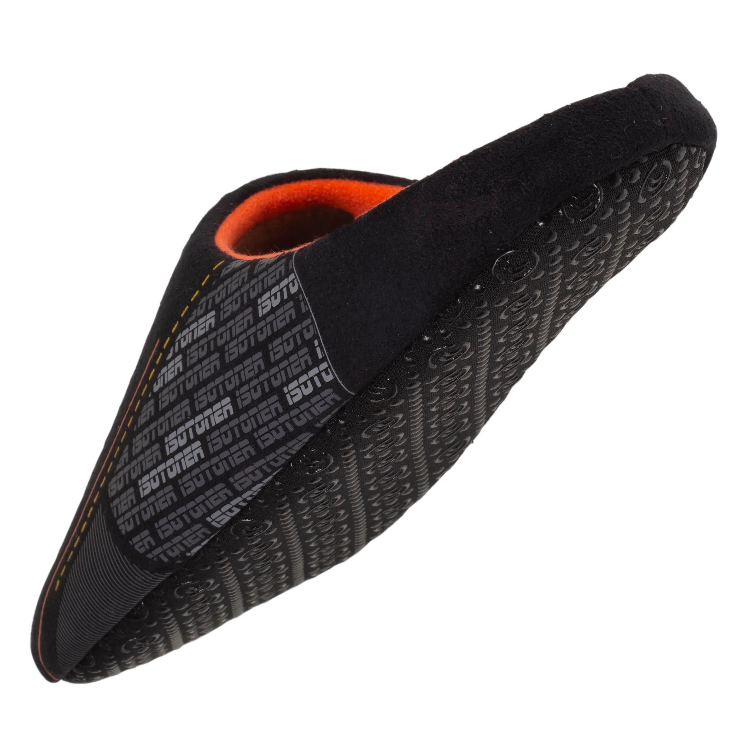 Chaussons mules Homme Noir Orange