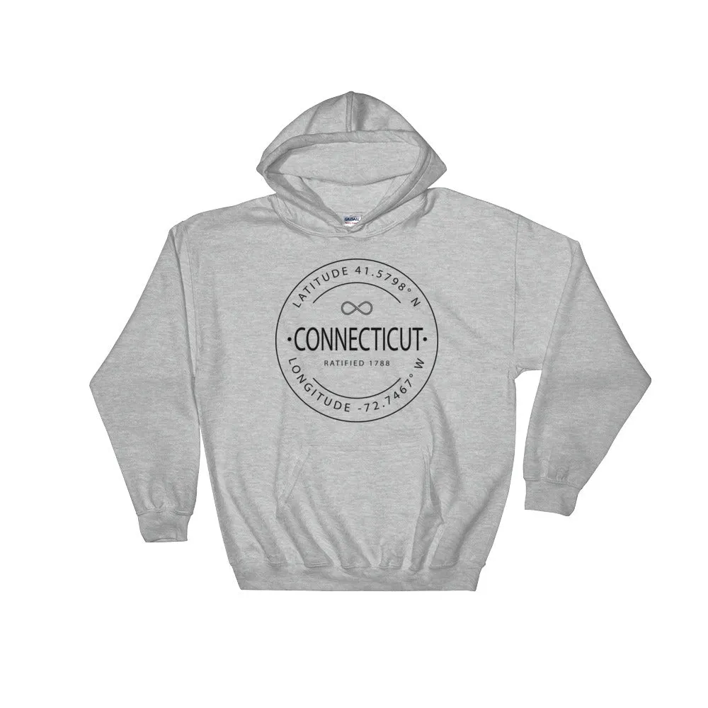 Connecticut - Hooded Sweatshirt - Latitude & Longitude