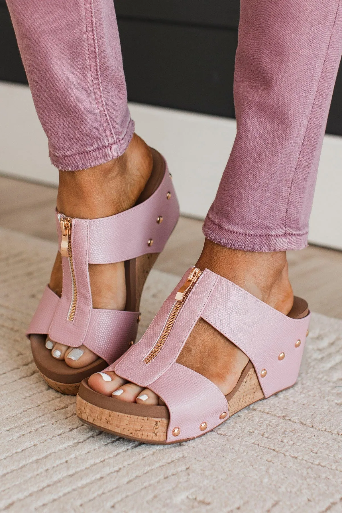 Corky's Taboo Wedge Sandals- Blush