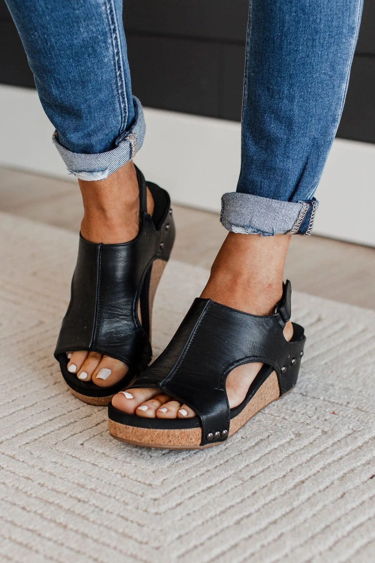 Corky's Volta Wedge Sandals- Black