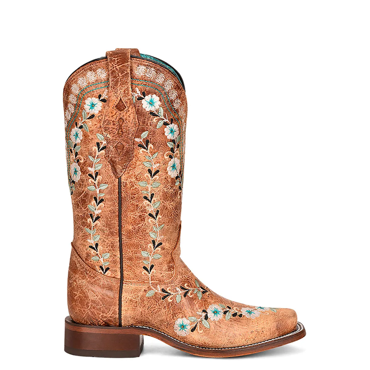 Corral Womens Distressed Floral Embroidered Boots