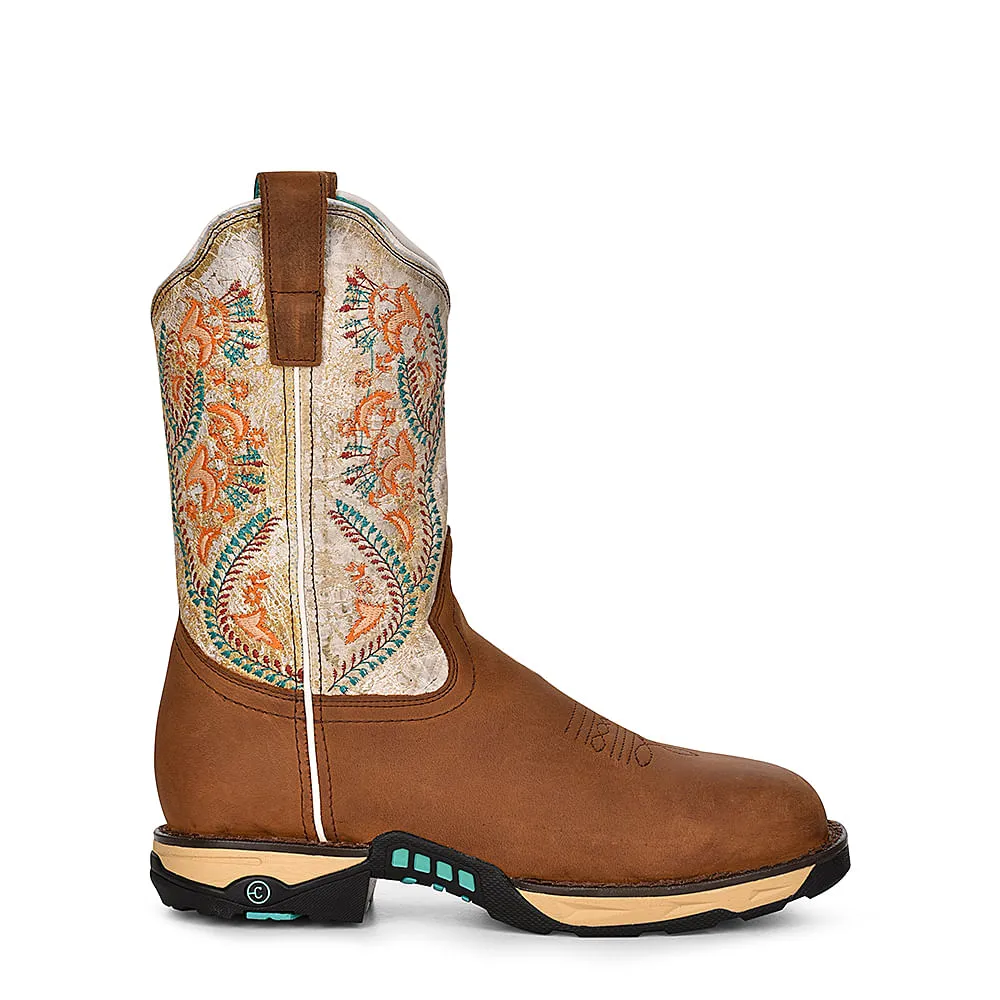 Corral Womens White Embroidery Hydro Boots