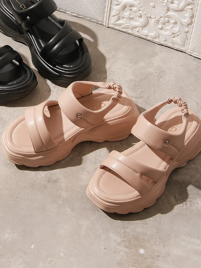 Crepe Wedge Sandals