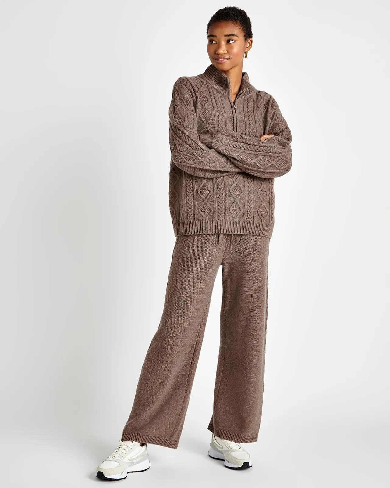 Dakota Cable Sweater Wide Leg Pant