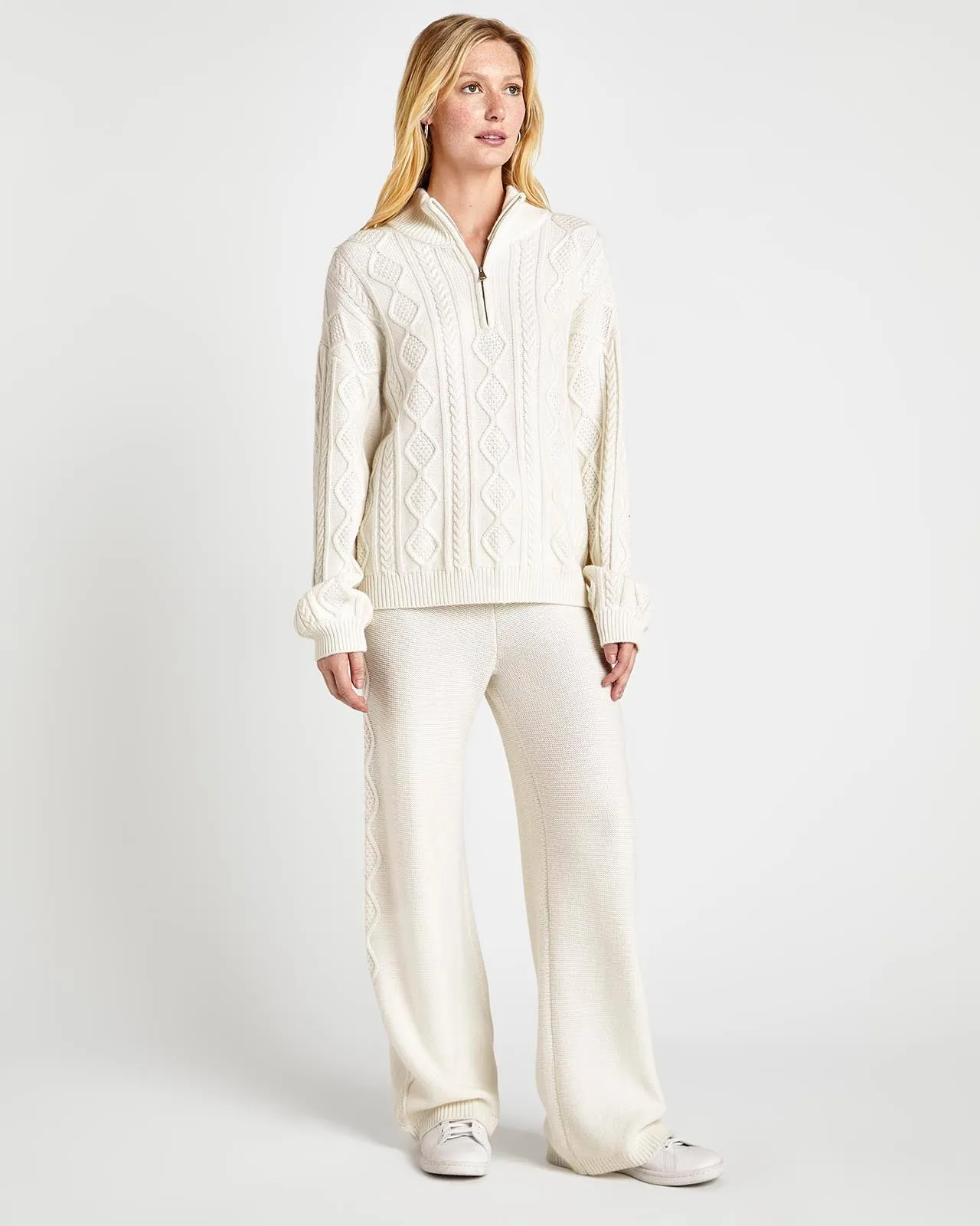 Dakota Cable Sweater Wide Leg Pant