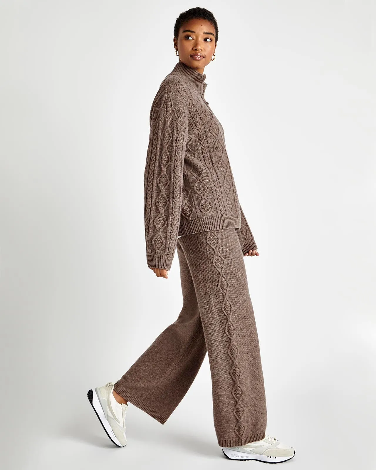 Dakota Cable Sweater Wide Leg Pant