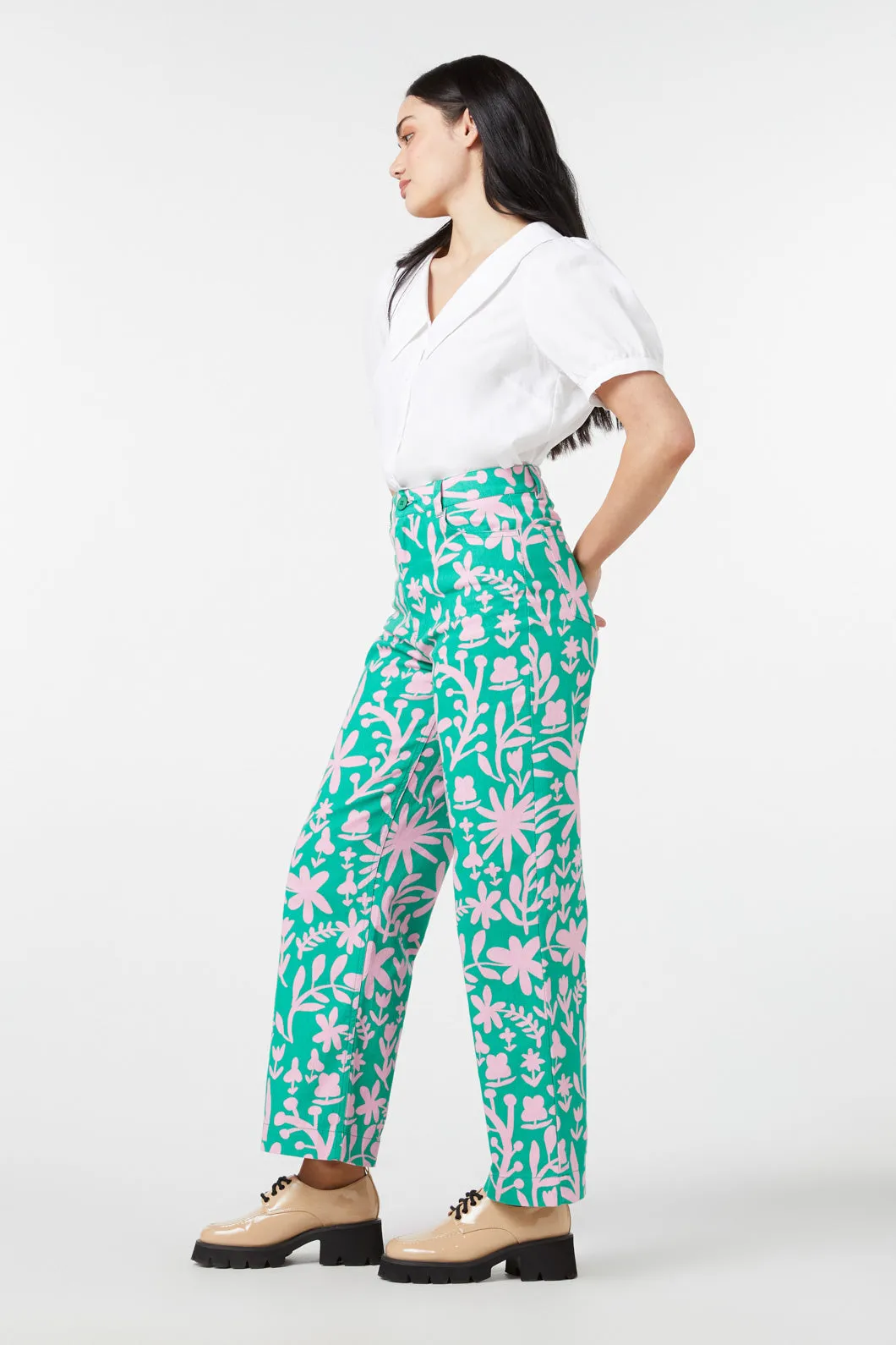 Della Floral Printed Jean