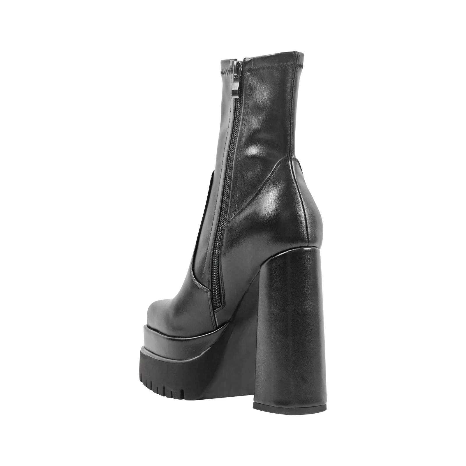 Double Platform Block Heel Ankle Boots