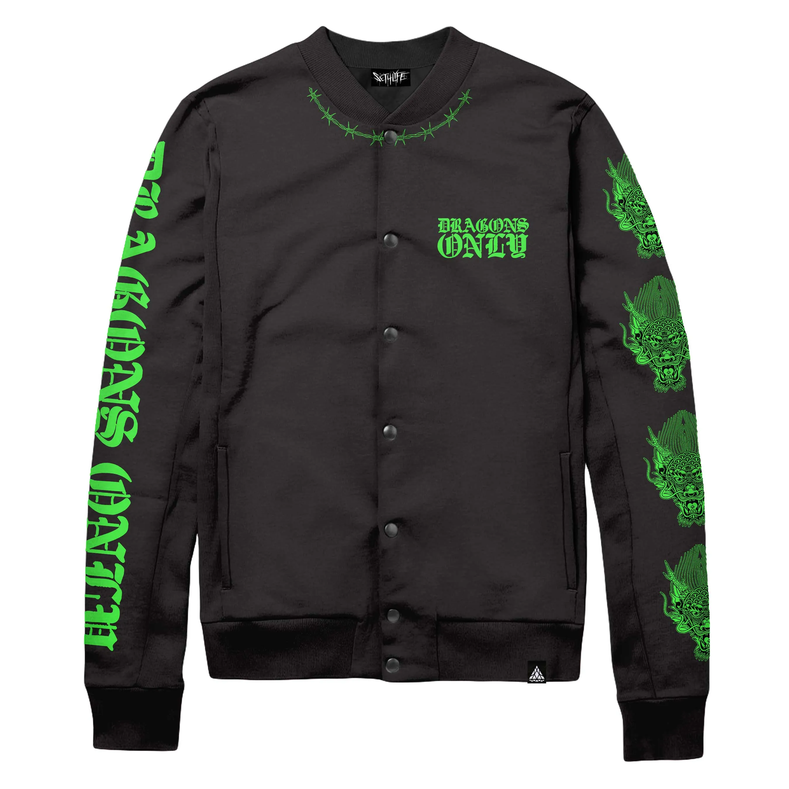 DRAGONS ONLY TRIPPY VARSITY JACKET