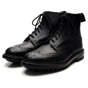 'Ellis' Black Leather Brogue Boots UK 9