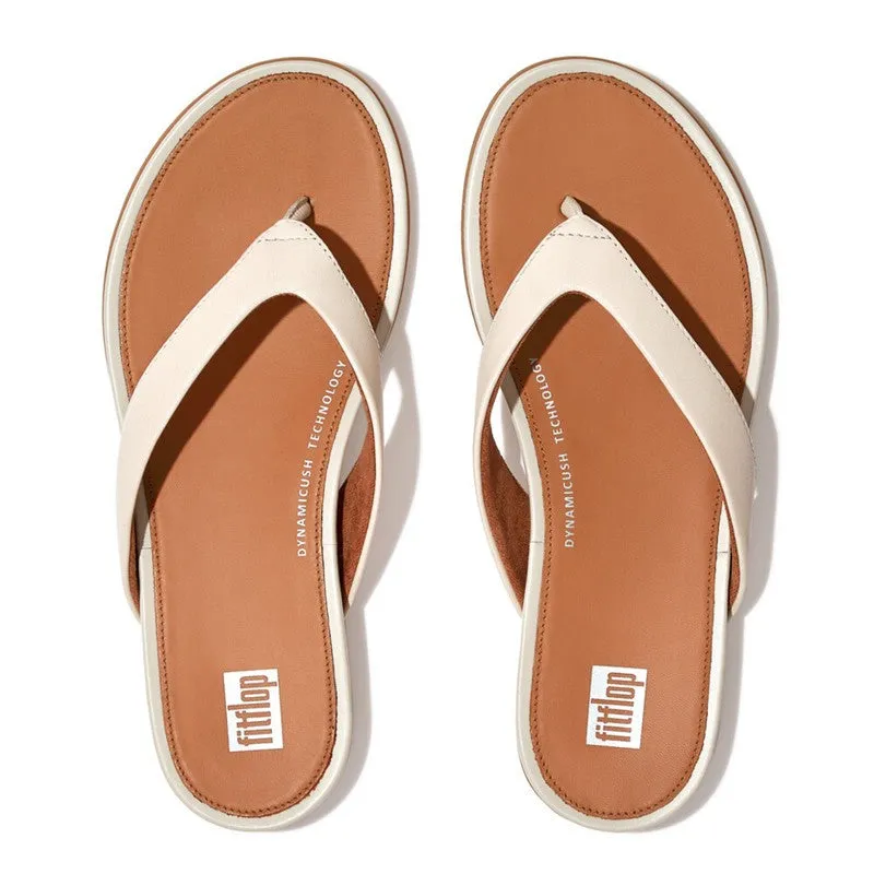 Fitflop - gracie leather flip-flops stone beige - drop 11