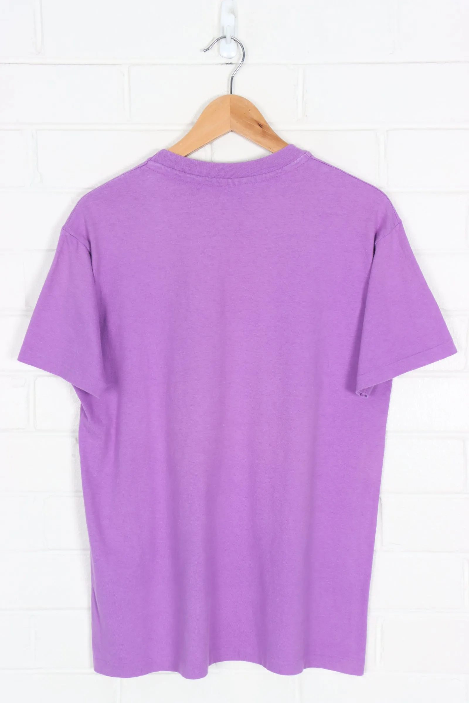 Fluro Purple Ducks Single Stitch Bird Graphic Tee USA Made (M)