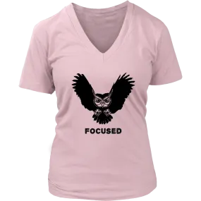 Focused Owl Women's V-Neck T-Shirt