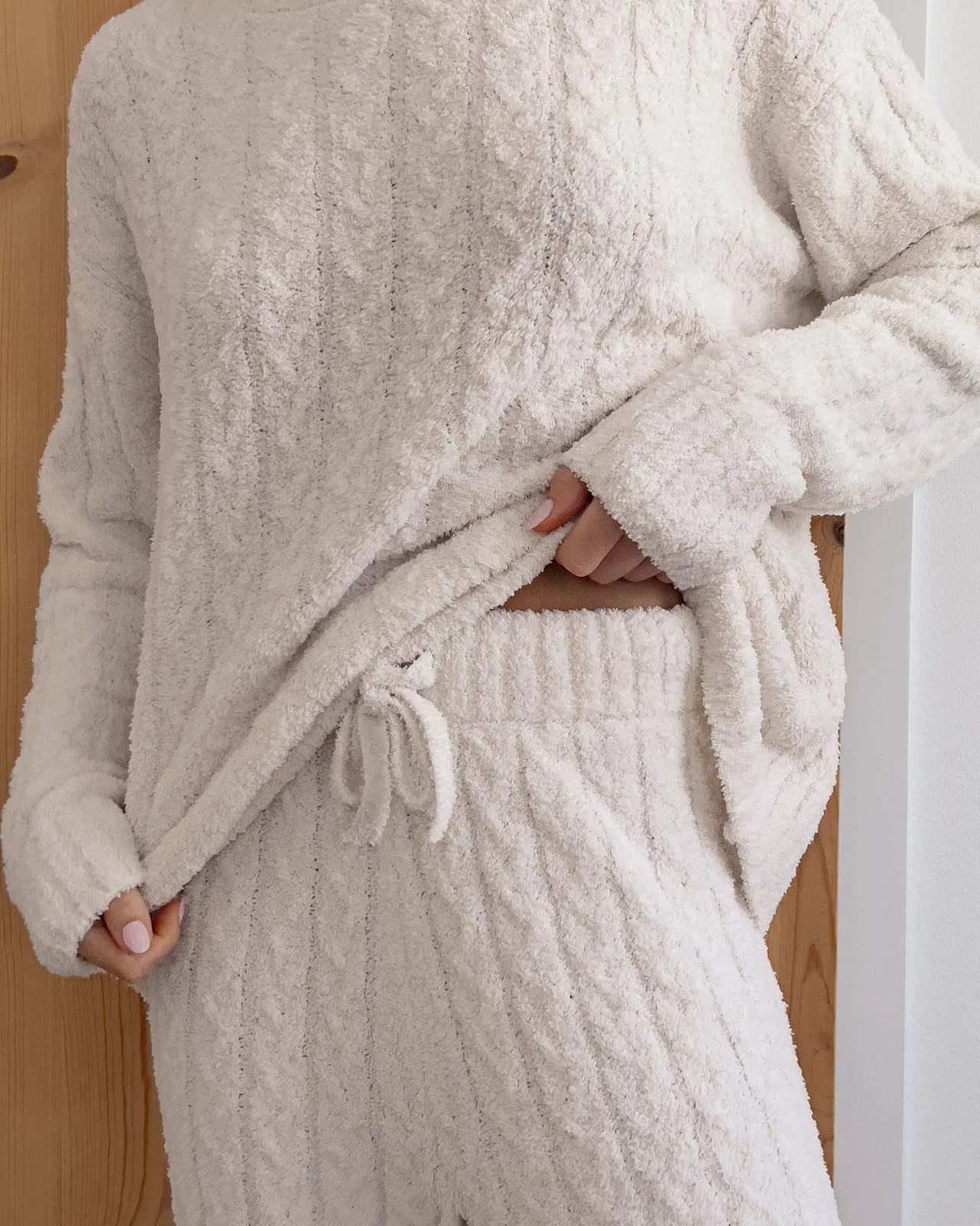 Fuzzy Sweater PJ Set