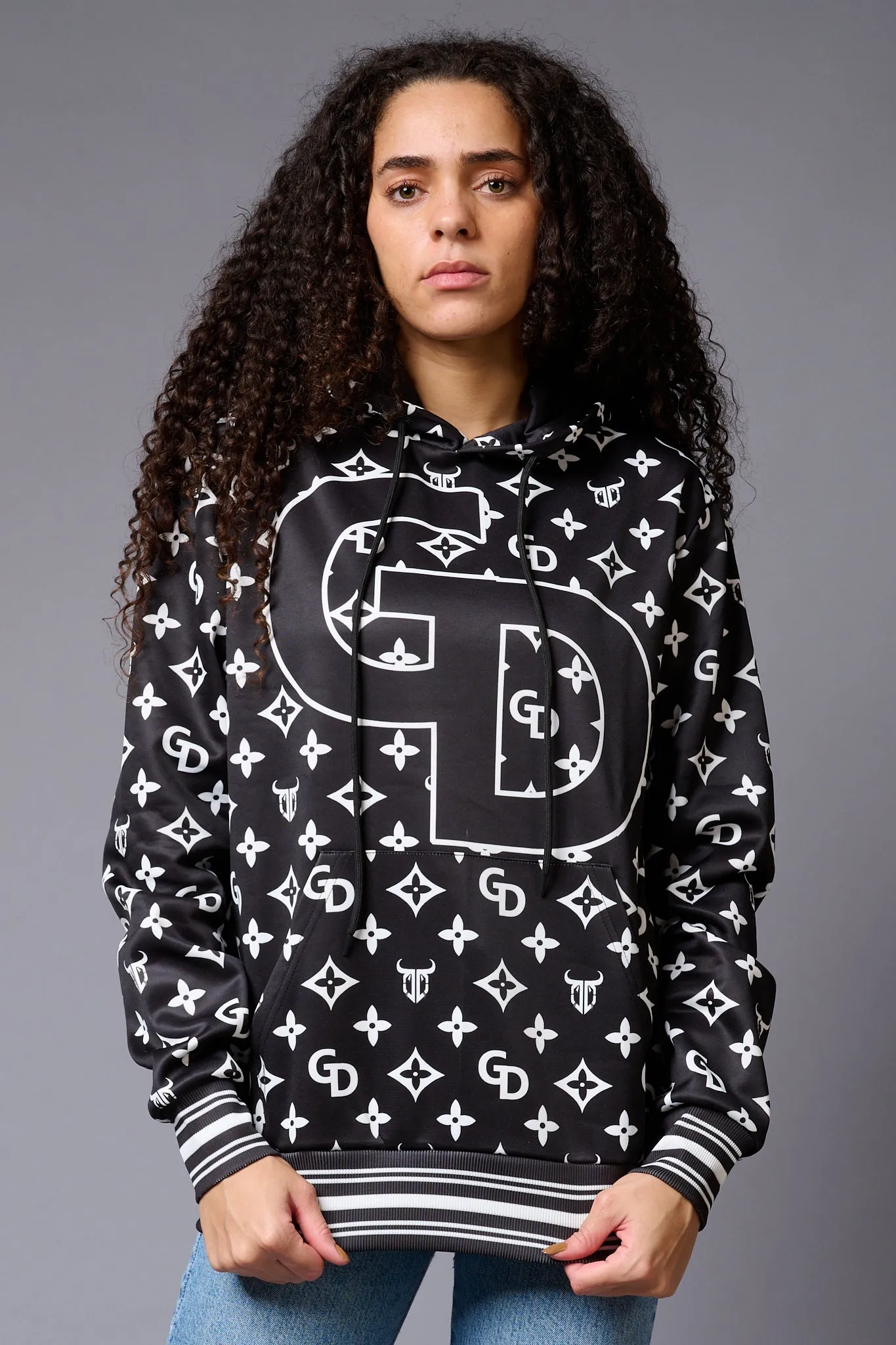 GDPrinted Black Hoodie for Women