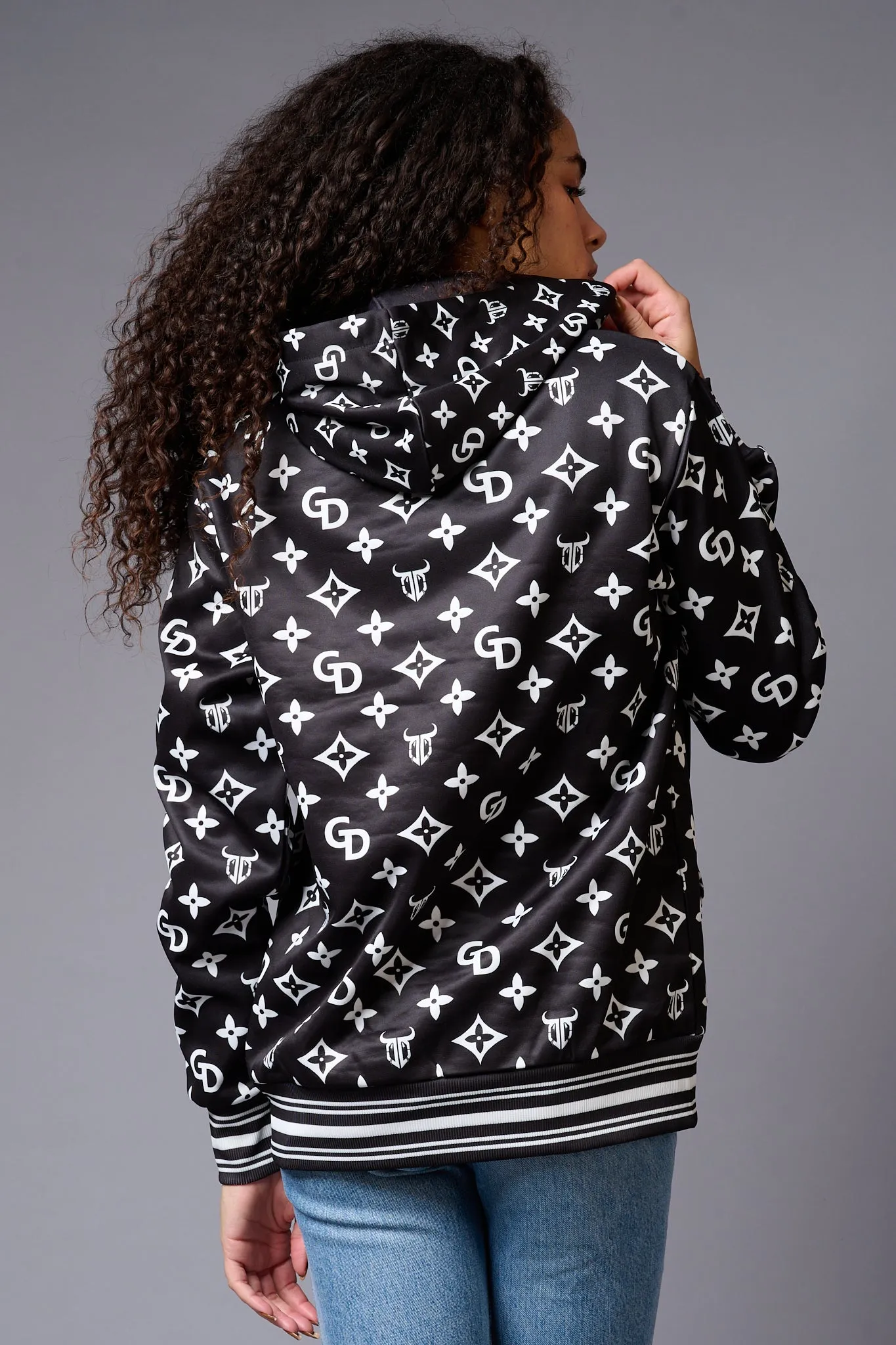 GDPrinted Black Hoodie for Women