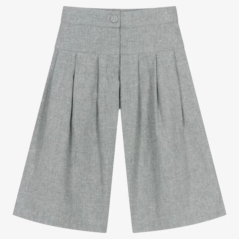 Girls Grey Cotton Culottes