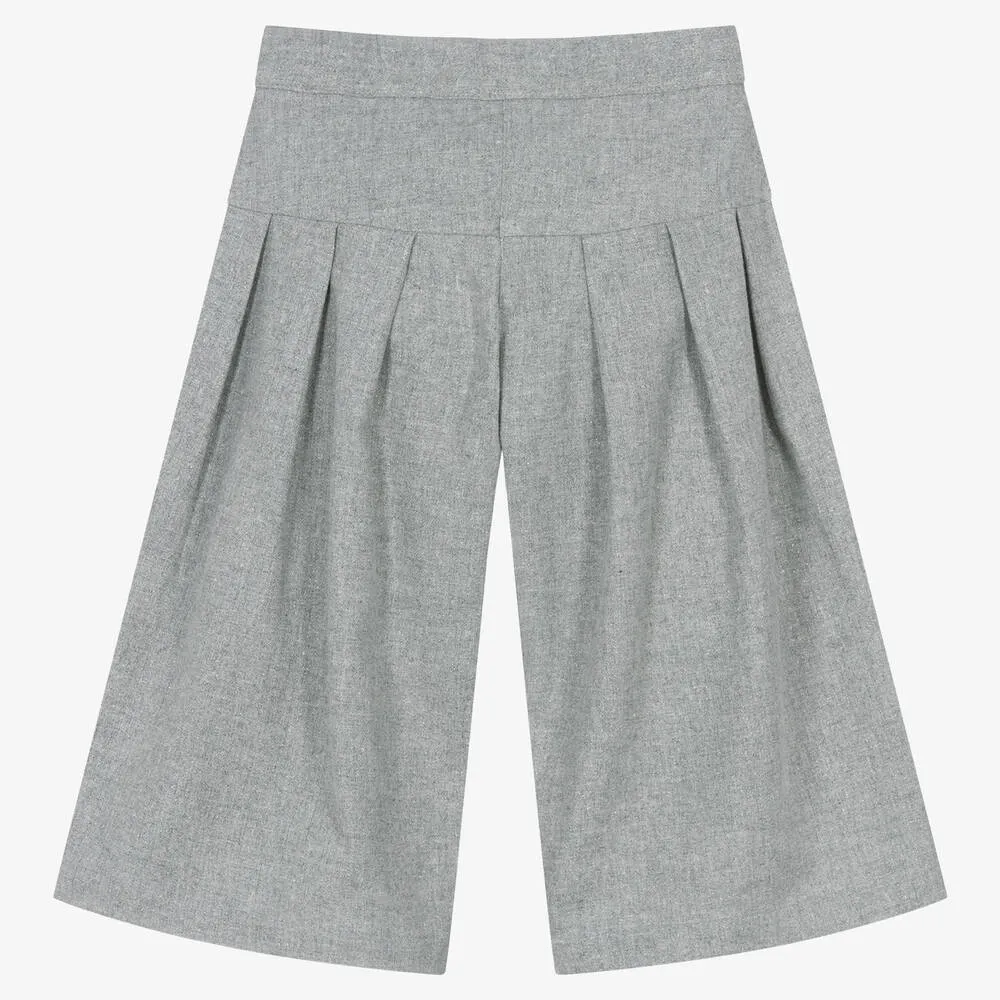 Girls Grey Cotton Culottes