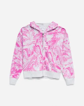 Girls Marble Zip-Up Hoodie