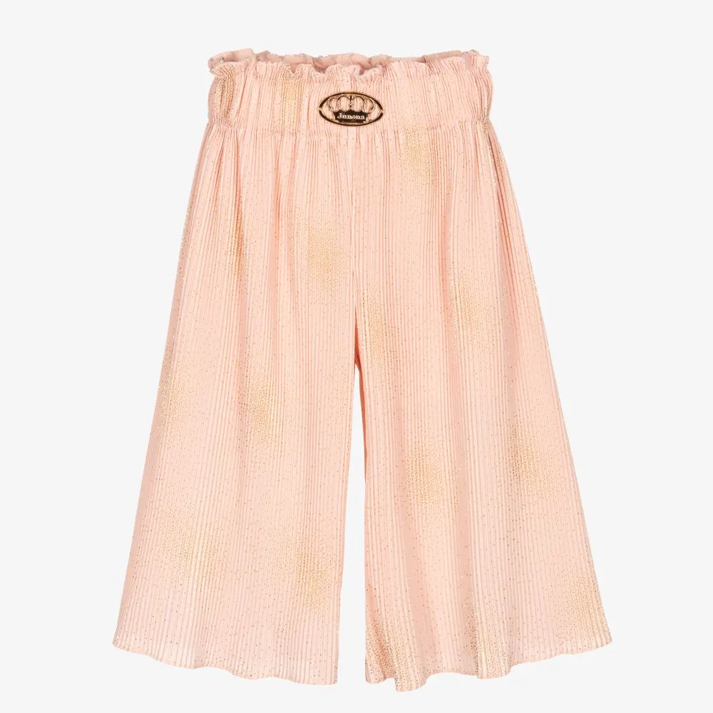 Girls Pink Pleated Culottes