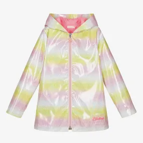 Girls Yellow Glitter Raincoat