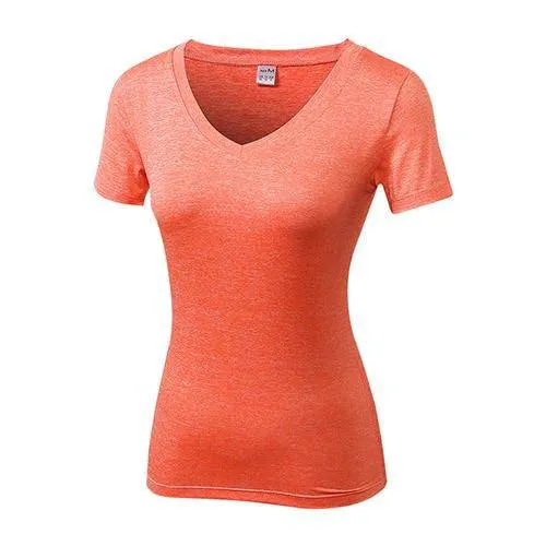 Gym Yoga T shirt Women V neck Fitness Tights Sport Jersey Quickly Dry Girl Tees Top